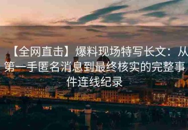 【全网直击】爆料现场特写长文：从第一手匿名消息到最终核实的完整事件连线纪录
