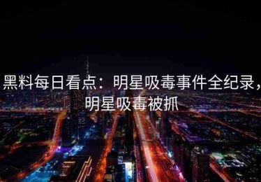 黑料每日看点：明星吸毒事件全纪录，明星吸毒被抓