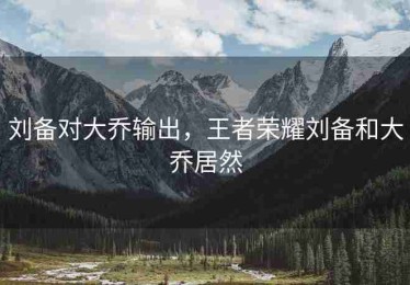 刘备对大乔输出，王者荣耀刘备和大乔居然